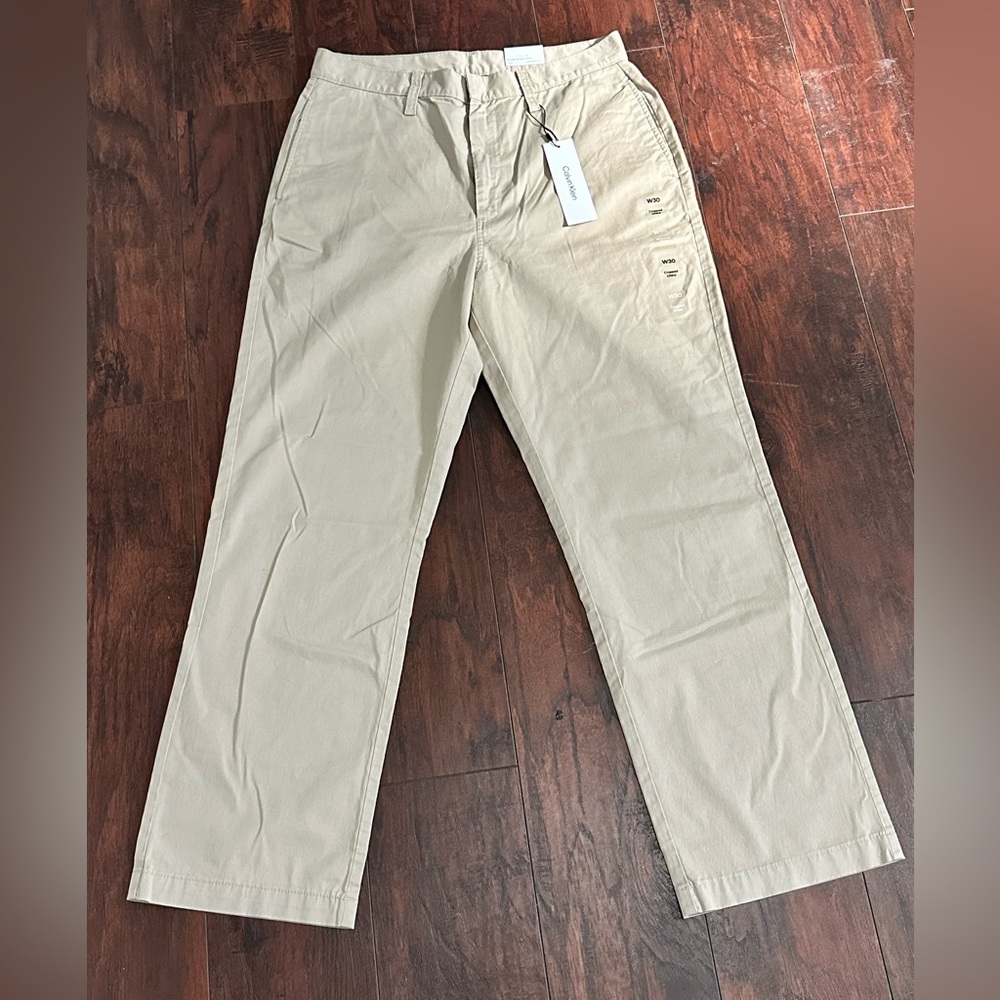 Calvin Klein Straight Stretch Chino Women Pants NWT Size W30
